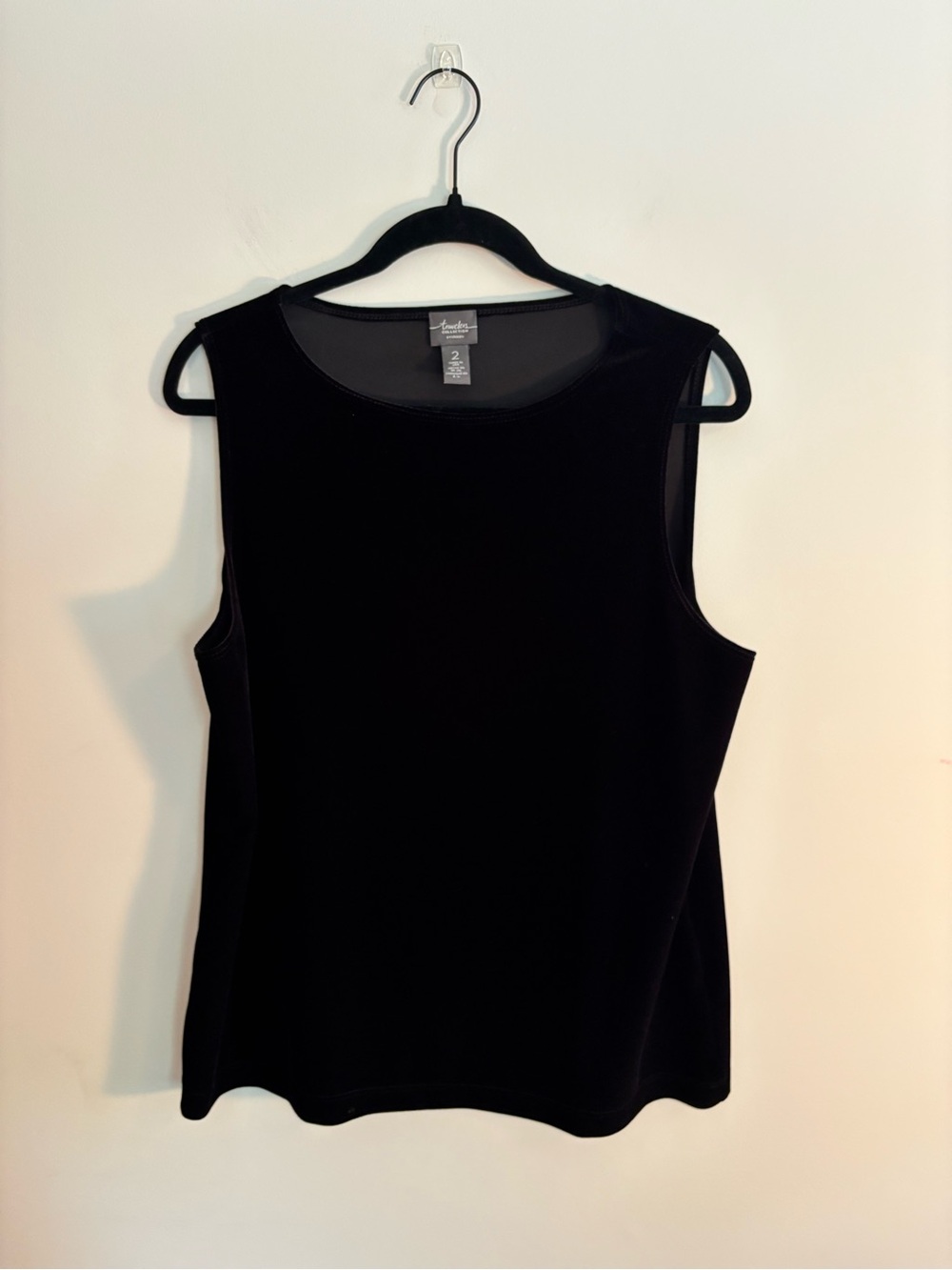 Chicos Traveler’s Black Velveteen Black Sleeveless Top & Pants Set - Picture 2 of 9